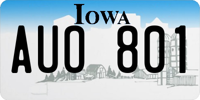IA license plate AUO801