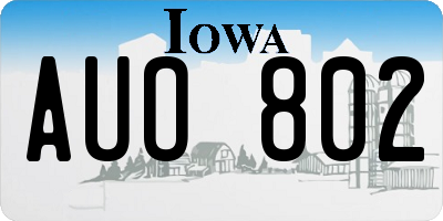 IA license plate AUO802