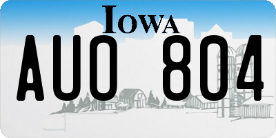 IA license plate AUO804
