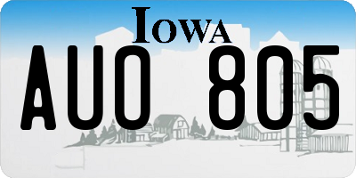 IA license plate AUO805