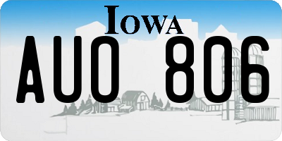 IA license plate AUO806