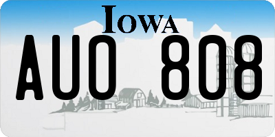 IA license plate AUO808