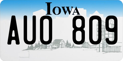 IA license plate AUO809