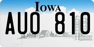 IA license plate AUO810