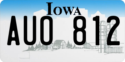 IA license plate AUO812