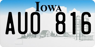 IA license plate AUO816