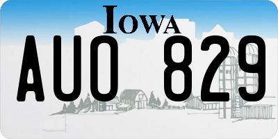 IA license plate AUO829