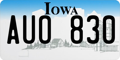 IA license plate AUO830