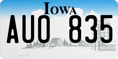 IA license plate AUO835