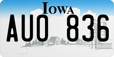 IA license plate AUO836