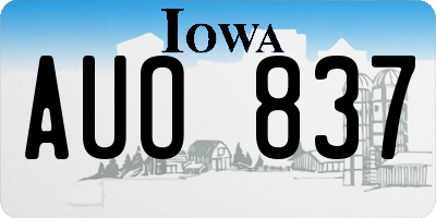 IA license plate AUO837