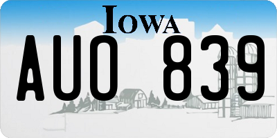 IA license plate AUO839