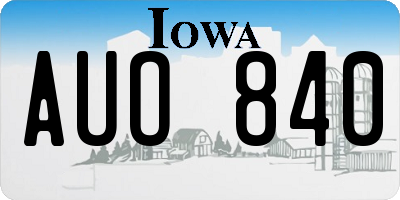 IA license plate AUO840