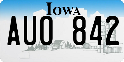 IA license plate AUO842