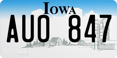 IA license plate AUO847