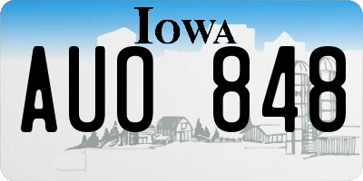 IA license plate AUO848