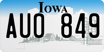 IA license plate AUO849