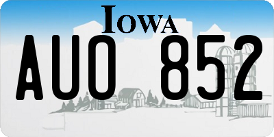 IA license plate AUO852