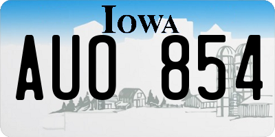 IA license plate AUO854