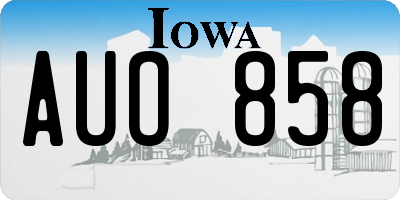 IA license plate AUO858