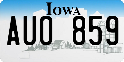 IA license plate AUO859
