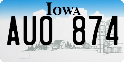 IA license plate AUO874