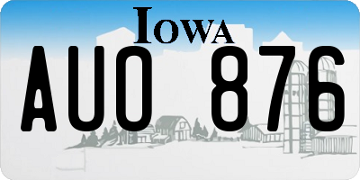 IA license plate AUO876