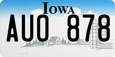IA license plate AUO878