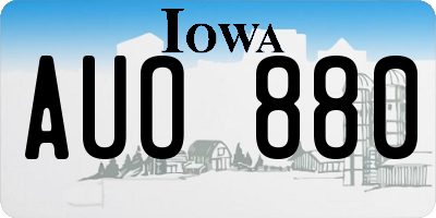 IA license plate AUO880