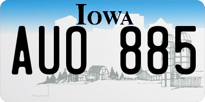 IA license plate AUO885