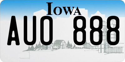 IA license plate AUO888