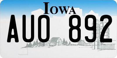 IA license plate AUO892