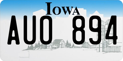 IA license plate AUO894