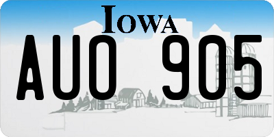 IA license plate AUO905