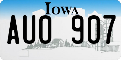 IA license plate AUO907