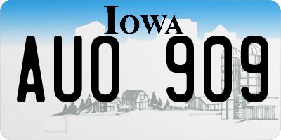IA license plate AUO909