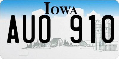 IA license plate AUO910