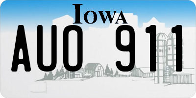 IA license plate AUO911