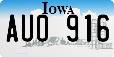 IA license plate AUO916