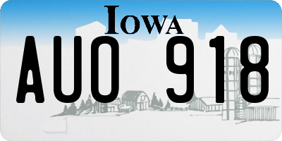 IA license plate AUO918