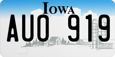 IA license plate AUO919
