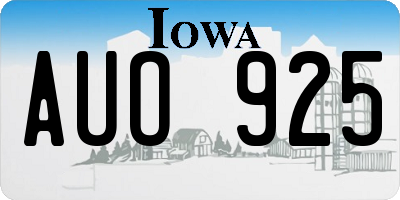 IA license plate AUO925