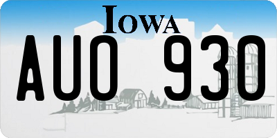 IA license plate AUO930
