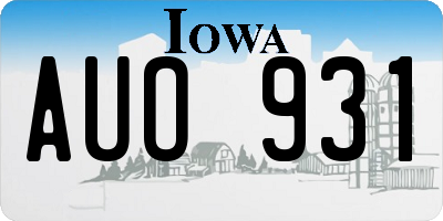 IA license plate AUO931