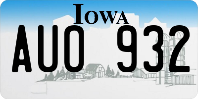 IA license plate AUO932