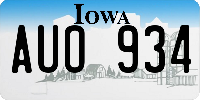 IA license plate AUO934
