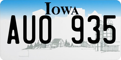 IA license plate AUO935