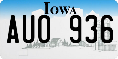 IA license plate AUO936