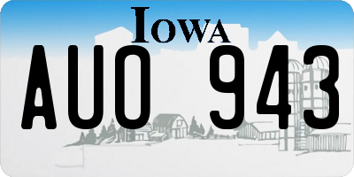 IA license plate AUO943