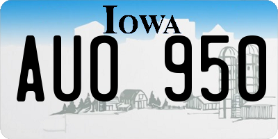 IA license plate AUO950